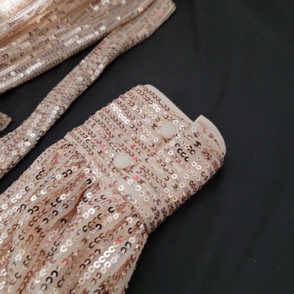 Champagne color evening dress size 4 fits to 10 - Picture 3 of 7